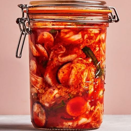 Le Parfait Super Terrine 1L (32oz) Zero Waste Eco-Friendly Glass Canning Jar, Airtight Rubber Seal & Wire Bail Lid, BPA-Free, Water Bath Safe for Food Storage & Preserving, Made in France - color: 1L (Single)