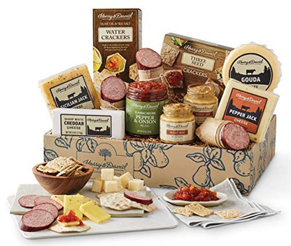 Harry & David Supreme Meat And Cheese Gift Box, Food Gift Basket, Charcuterie Platter, Food Baskets With 4 Cheese Blocks, 4 Sausages, 2 Sets Of Crackers, Relish & Honey Mustard Sauces - style: Supreme