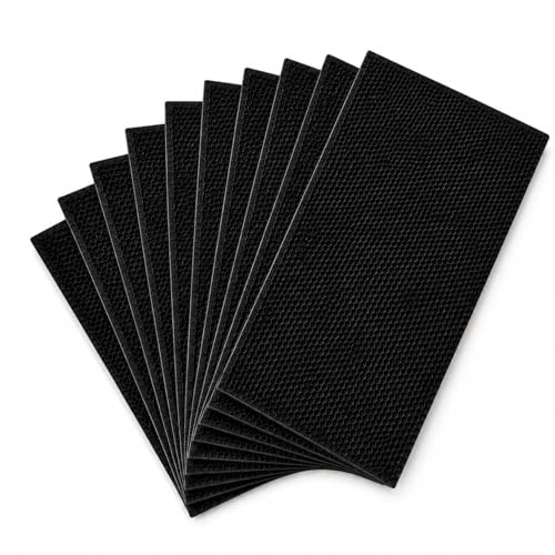 Black Beeswax Foundation Sheets, 10PCS for Langstroth Deep Frames | 8-1/2 Inch, Fits Langstroth Deep Frames, Wax-Coated Plastic, Food-Grade