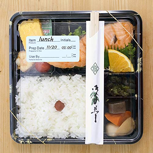 500pcs 1x2 Inch Removable Shelf Life Labels for Food Rotation Use by Food Preparation Stickers Expiration Prep Date Total 500 Labels Per Roll (Black) - color: Black