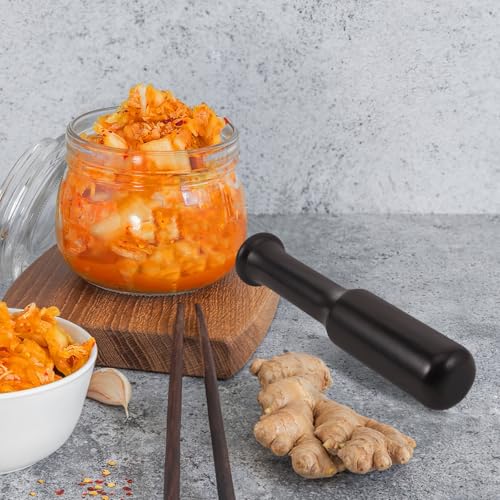 Wooden Sauerkraut Fermentation Pestle: Vegetable Pickle Tamper Grinding Rod - Food Masher Kitchen Gadget Kimchi Cabbage Fermenting Stick, Manual Wood Crusher Tool