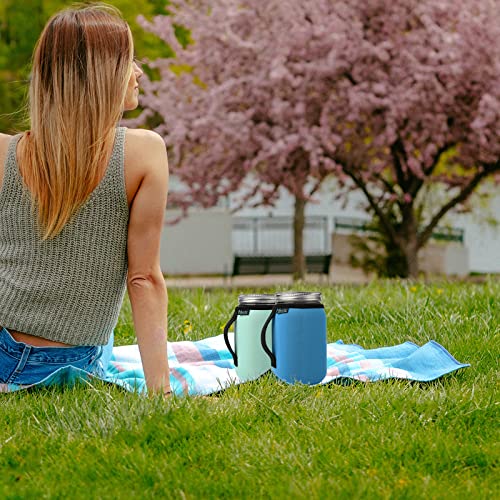 Beautyflier 32oz Regular Mouth Mason Jar Neoprene Sleeve, Mason Jar Drinking Glasses Neoprene Cover, 32oz Wide Mouth Insulators Sleeve with Handle, Sleeve Only - color: 32OZ, 3COLOR