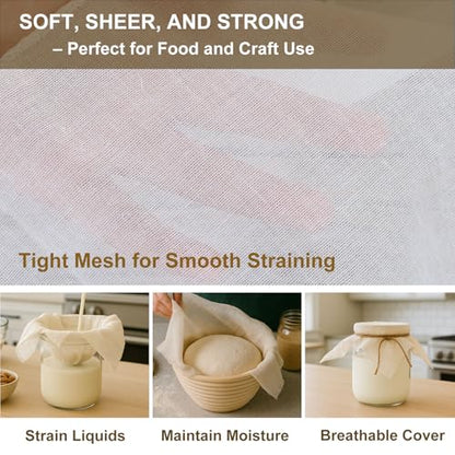 Cheesecloth 6-Pack 20x20 Inch – Organic Grade 100 Cotton, Reusable Hemmed Cheesecloth for Baking, Straining, Nut Milk & More - size: 20*20Inch 6PCS