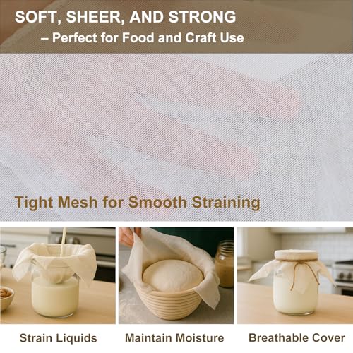 Cheesecloth 10-Pack 20x20 Inch – Reusable Organic Unbleached Cotton Grade 100, Hemmed Cloth for Cooking, Juicing, Cheese Making - size: 20*20Inch 10PCS