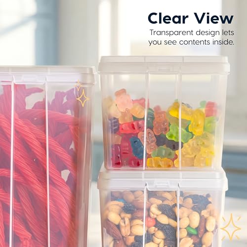 IRIS USA Food Storage Containers with Flip-Top Lid, 1.3 Qt - 10 Pack, Clear Stackable Food Containers for Kitchen & Pantry Organization, BPA-Free, Food Grade Plastic For Flour, Sugar, Dry Food, Grain - size: Food Grade Small - 10 Pack