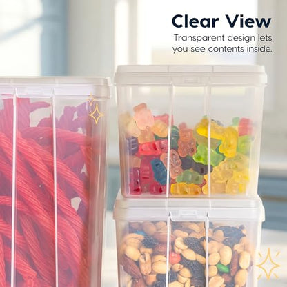 IRIS USA Food Storage Containers with Flip-Top Lid, 1.3 Qt - 10 Pack, Clear Stackable Food Containers for Kitchen & Pantry Organization, BPA-Free, Food Grade Plastic For Flour, Sugar, Dry Food, Grain - size: Food Grade Small - 10 Pack