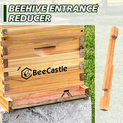 BeeCastle Beehive Entrance Reducer 8 Frame Wood Hive Beeswax Coated Entrance Protector for Beekeeping - size: 4 Pack