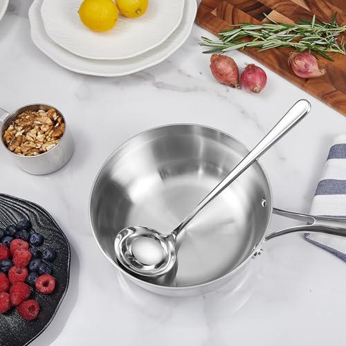 KEAWELL Premium 11" Verona Small Soup Ladle, 18/10 Stainless Steel, Heavy-Duty Construction, High-Polished Finish, Ergonomic Handle for Smooth Pouring, Dishwasher Safe (1, 11" Soup Ladle) - size: 11" Soup Ladle