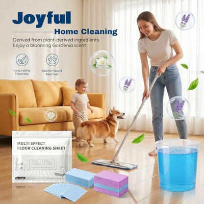 100PCS Multi Effect Floor Cleaner Sheets & Tablets, 2026 Upgraded Multiple Effect The Floor Clean Tablets for Mopping, Dissolvable Deep Cleaning Floor Sheet for Hardwood Laminate Tile Vinyl, Lavender