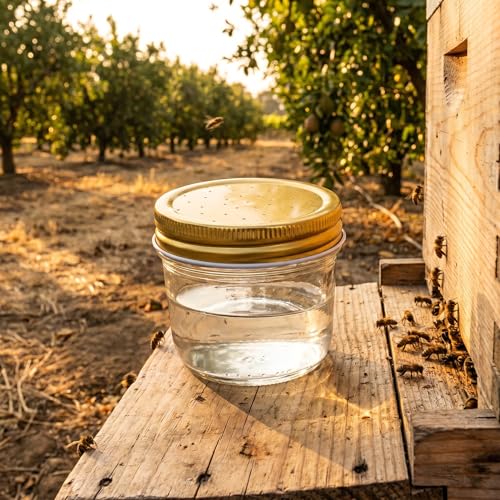 Yardwe 3pcs Metal Bee Hive Feeding Covers for Beekeeping, Effortless Setup and Steady Water Supply, Yellow Bee Watering Station Replacement Lids for Beehive Entrance