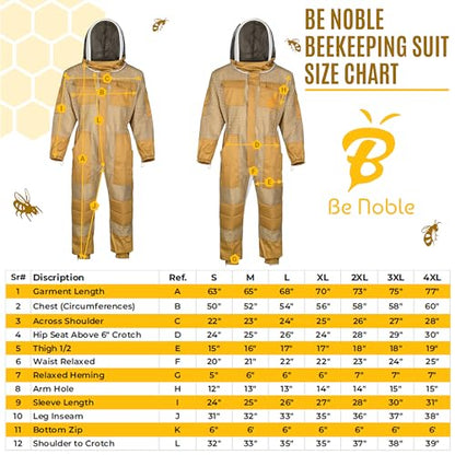 3 Layer Professional Beekeeping Suit - Heavy Duty Protective Bee Suit for Safe and Efficient Apiary Management. - color: Khaki, size: Large