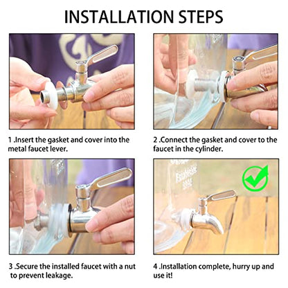 Stainless Steel Replacement Spigot 16mm（5/8 inch）Opening Polished for Beverage Dispenser Carafe by MUGLIO - color: Silver