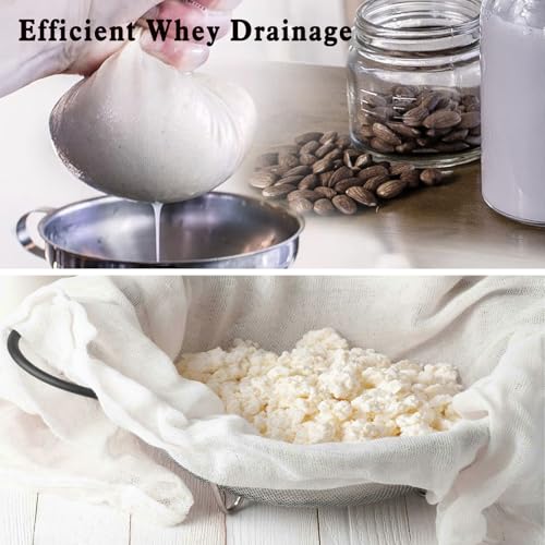 6 PCS Cheese Cloth Strainer Fine Mesh Cloths, 20"×20" Reusable Cutton Cheesecloth Sifter Sourdough Bread Baking Supplies, Nut Milk Bag Butter Filter for Juicing, Queso Fresco, Kitchen and Home
