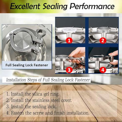 35L Stainless Steel Fermenter Tank with Faucet & Exhaust Valve 304 Food-Grade Fermentation & Storage Container for Wine, Beer, Sauerkraut
