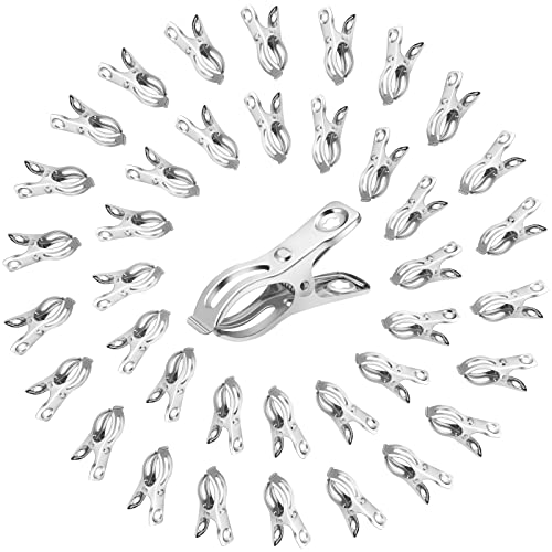 120 Pcs Greenhouse Clips, Garden Clips for Netting, Stainless Steel Greenhouse Clamps, Have a Strong Grip to Hold Down The Shade Cloth or Plant Cover on Garden Hoops or Greenhouse Hoops - style: 2.3inch-120pcs