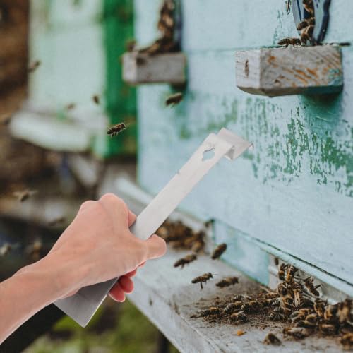 Beekeeping Scraper Tool with Curved Head Stainless Steel for Scraping Beeswax and Propolis, Sturdy Metal Hive Tool for Beekeepers and Hive Maintenance