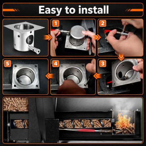 304 Stainless Steel Fire Burn Pot Replacement Parts for Traeger, Pit Boss Pellet Grills, Pellet Grill Replacement Parts for Traeger Pro 22/34, Camp Chef, Z Grills, Fire Pot with Ash Remover & Screws - size: Fits Traeger and Pit Boss Pellet Grills