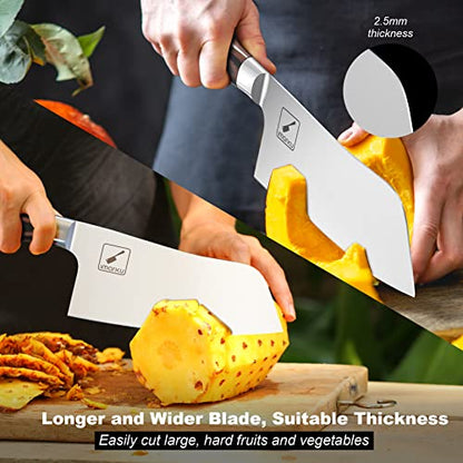 imarku Kitchen Knife, 7 Inch Ultra Sharp Butcher Knife - Japanese SUS440A Stainless Steel Meat Cleaver with Ergonomic Handle, Meat Knife for Home, Kitchen, Restaurant - color: Bronze