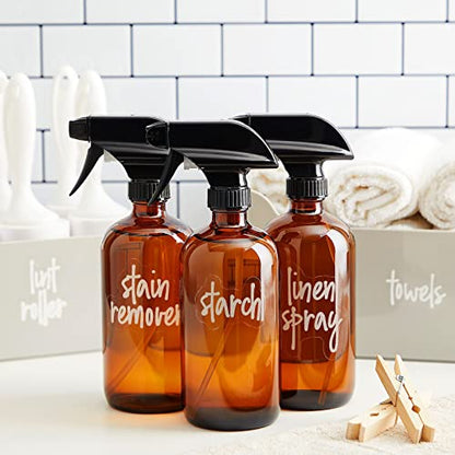 Talented Kitchen Laundry Room Organization Labels - 141 Preprinted White Script Clear Vinyl, Water-Resistant - Sticker Labels for Jars & Food Containers - Pantry, Bathroom & Linen Closet - color: White Text on Clear Label