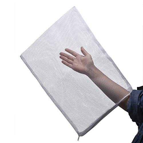 ALEGI Aquarium Mesh Bags Large Filter Media Bags, 17.8" by 13.5", 4pcs | Plastic Zipper, White Net Bags, For Bio Balls & Ammonia Remover