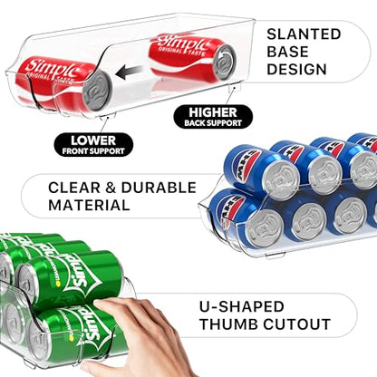 Simple Houseware Assorted Can Organizer for Refrigerator/Pantry, Set of 4, Clear - size: 4 Pack, style: Mixed