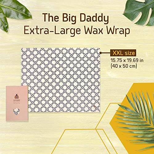 SUPERBEE Beeswax Bread Wrap, Reusable Beeswax Wrap for Food, Wrap Bread, Reusable Bees Wrap Paper for Wrapping Vegetables, Cheese Paper, Bowl Covers and Sandwich Wrapping, XXL - color: Meadow