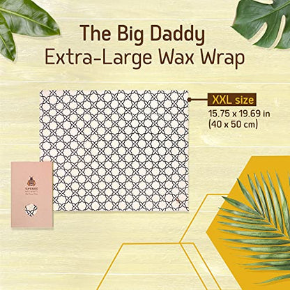 SUPERBEE Beeswax Bread Wrap, Reusable Beeswax Wrap for Food, Wrap Bread, Reusable Bees Wrap Paper for Wrapping Vegetables, Cheese Paper, Bowl Covers and Sandwich Wrapping, XXL - color: Meadow