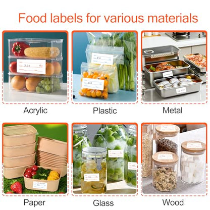 3 Rolls Food Labels, 1” x 2” Labels for Food Containers, Self-Adhesive Removable Freezer Labels for Dining Rooms, Kitchen Storage, Schools, Offices, Storage Rooms (Total of 1,000 Pieces)