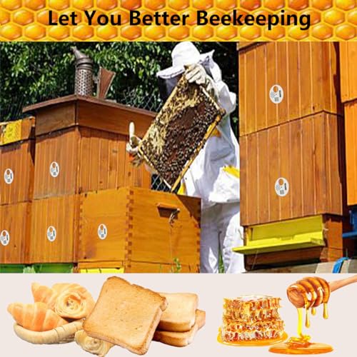 Bee Hive Nuc Box Entrance Gates, 12 Sets Disc Diameter 2.67" Rotatable Stainless Steel Bee Hive Entrance Disk Gate Beekeeping Supplies Tool