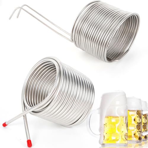 304 Stainless Steel Beer Cooling Coil Pipe, Double-Layer Wort Chiller for 12.7Qt Beer Fermenter, Brewing Equipmen
