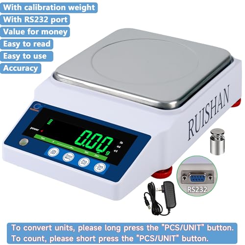 Lab Precision Analytical Balance - 2000 x 0.01g | 4.4x0.00002 lb | Electronic Weighing Scale | 01 Gram Scale for Chemistry, Labs, Jewelry - size: 2000 G/0.01 G (Standard)