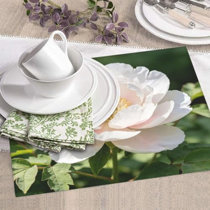 White peony Dish Drying Mat for Kitchen Counter, Absorbent Microfiber Drainer Mats, Non-slip Kitchen Draining Mat for Coffee Machine Dish Rack Pad 18"x16" Dish Drainer Pad - color: White Peony