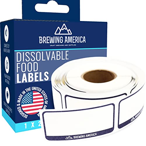 Dissolvable Food Labels for Food Containers - Made in USA - Great for Food Prep, Pantry, Canning, Freezer, Mason Jar Storage, Bottles and Rotation– No Scrubbing, No Residue - Old Glory Blue - color: Old Glory Blue