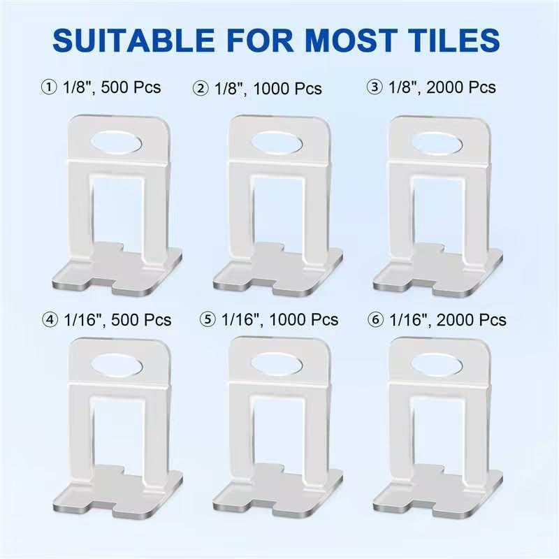Tile Leveling System Clips - DIY Tiles Leveler Spacers - Tile Leveling System for Professional Ceramic Tile and Stone Installation (1/32 Inch*4650 Piece) - size: 1/32 Inch*4650 Piece