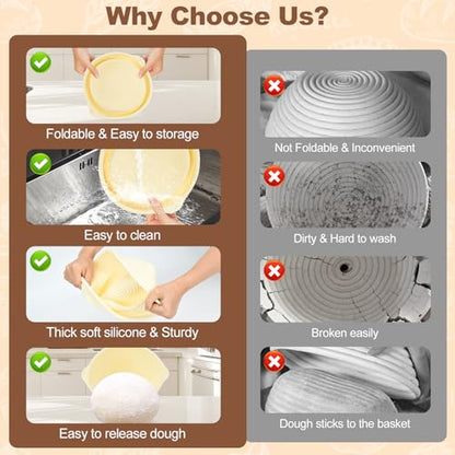 TOKPELA Sourdough Starter Kit 13Pcs Sourdough Bread Baking Supplies, Complete Bread Making Tools 9in Round & 10in Oval Silicone Banneton Proofing Basket Set with Sour dough Starter Jar - color: Sourdough Starter Kit