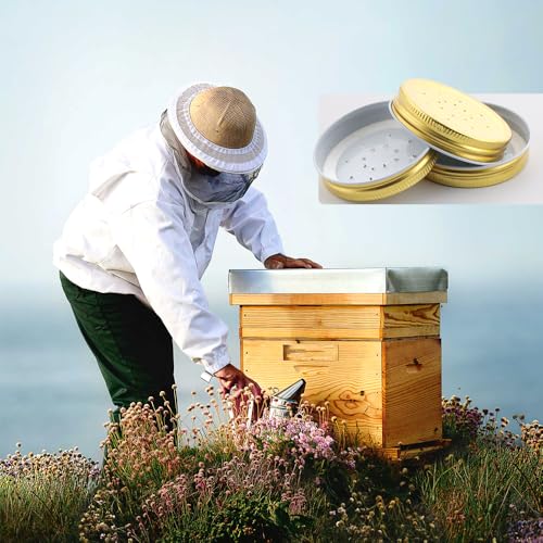 10 Pcs 2.87" Bee Entrance Feeder, Metal Bee Feeders Entrance Beehive Lid for Beekeeping Supplies Tools, Beehive Water Equipment