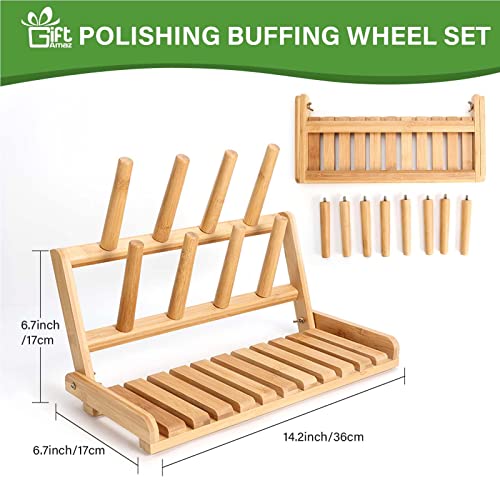 GiftAmaz Bamboo Baby Bottle Drying Rack, Space Saving Countertop Bottle Holder Portable Dryer Rack Organizer for Baby Bottles, Cups, Pacifiers and Accessories, Birthday Box for Women Mother Mom