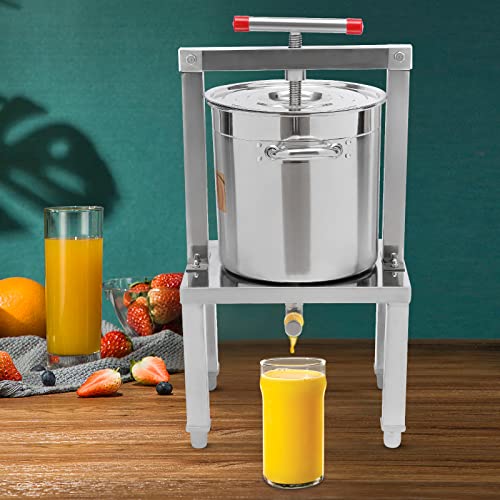 DIY Large Fruit Honey Presser Manual Beeswax Extractor Beekeeping Machine and Cider, Wine, Grape, Apple Press Extractor for Wine and Juice Making with Keg Stainless Steel Strainer - size: High Base