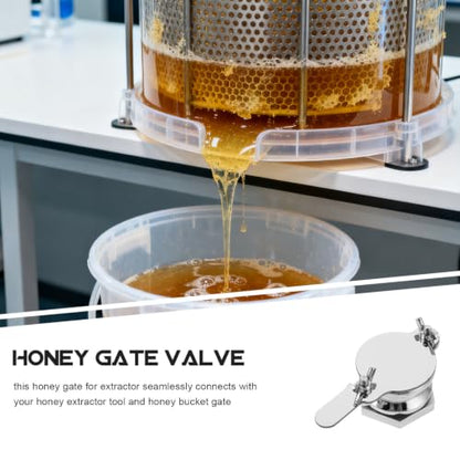 Stainless Steel Honey Gate Valve for 4.4 to 5.5 Gallon Honey Buckets Manual Beekeeping Extractor Part and Bottling