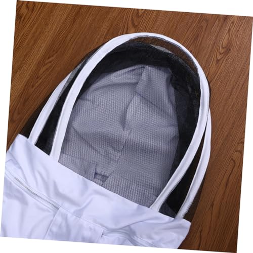 Professional Full Body Beekeeping Suit Veil Hood Size XXL White Elastic Cuffs Ankles Proof Clothing