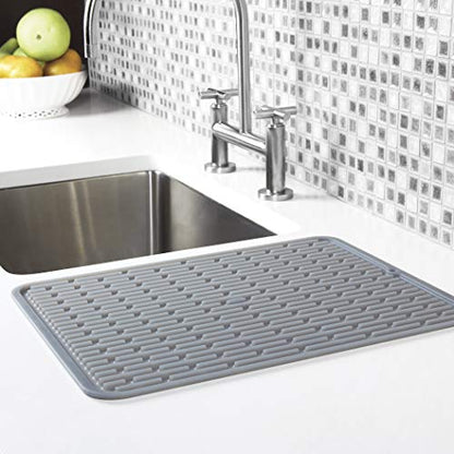OXO Good Grips 13265200MLNYK Silicone Draining Mat Grey - size: 12" x 12"