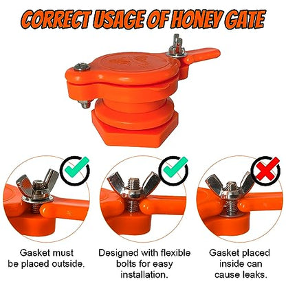 MayBee 2 Pack Honey Gate Valve for Extractor, Durable Nylon Honey Extractor Tap, Beekeeping Supplies - size: 2-Pack