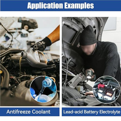 5-in-1 DEF Antifreeze Refractometer Coolant Tester with ATC Hydrometer Kit for Automotive Antifreeze Diesel Exhaust Fluid Ethylene Glycol or Propylene Glycol Based Windshield Washer Fluid Battery Acid