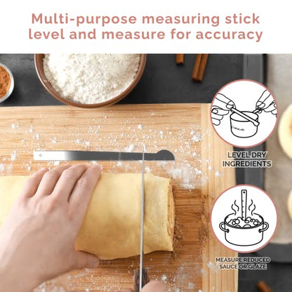 CuttleLab Measuring Cups and Measuring Spoons Set of 14 - Stainless Steel Measuring Cups and Spoons Set, Includes 1/8 Teaspoon Measuring Spoon, 1/8 Cup Measuring Cup, Leveler Dry (14, Country Chic) - color: Country Chic
