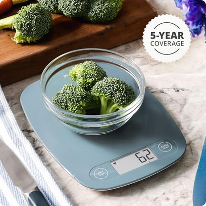 Greater Goods Food Scale – Digital Kitchen Scale, 1g Precision, Easy-Tare & Quick Conversion, Slim Compact Design, Durable & Portable | Ideal for Cooking, Baking & Meal Prep (Stone Blue) - color: Stone Blue