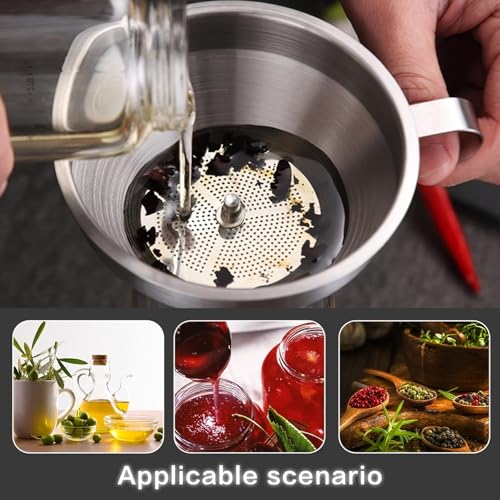 3-Pack Stainless Steel Mini Kitchen Funnel Set, Durable Metal Filling Funnel for Transferring Liquids, Dry Ingredients, Cosmetic Lotions, Liquids, Fragrances, Powders -High Temperature Resistant