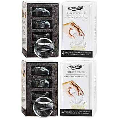 Masontops Pickle Pebble Glass Fermenting Weights - Pickling Fermentation Weight Set - Small Mouth Size For Mason Jar Fermentation Kit - size: Small Mouth 8PK