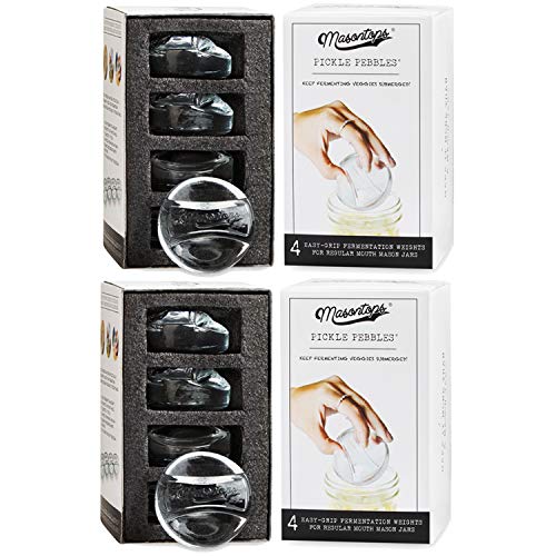 Masontops Pickle Pebble Glass Fermenting Weights - Pickling Fermentation Weight Set - Small Mouth Size For Mason Jar Fermentation Kit - size: Small Mouth 8PK
