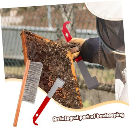 Abaodam Ergonomic Beekeeping Tools Hive Tool j Hook Brush Set Dadant Supplies Beehive Cleaning
