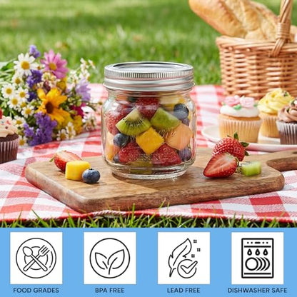 8 oz Glass Mason Jars ，12 Pack Glass Canning Jars with Airtight Lids | Pickling Jars for Jelly, Jam, Honey, Pickles, Spice, Essential Preserver for Home Storage and Gifting - color: 8oz-15pack-Mason